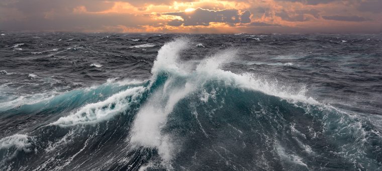 sea wave during storm in atlantic ocean